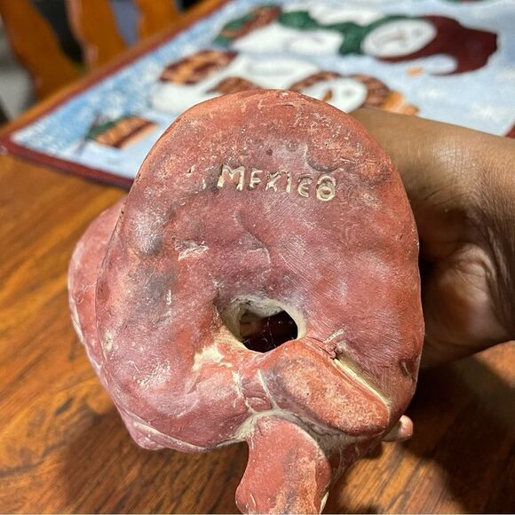 Mexican Folk Art Clay Terracotta Pottery Aztec Mayan Seated Tribal Figure 5 1/4” - Picture 4 of 5